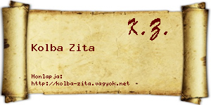 Kolba Zita névjegykártya