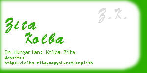 zita kolba business card